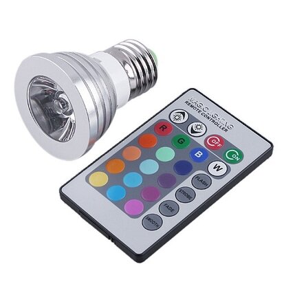 3W RGB LED lamp met E27 fitting