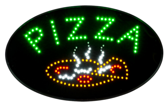 LED bord 'PIZZA' round