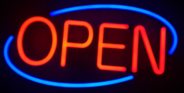 LED open sign 'Neon' round XL