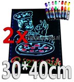 2 stuks: LED schrijfbord 30cm*40cm | 90 functies_