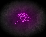 HEART HANDS LINE ART neon sign - LED neon sign_