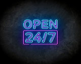 Open 24/7 Square neon sign - LED neonsign_