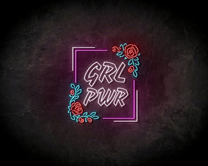 Girl power roses neon sign - LED neonsign