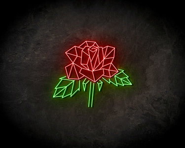 Geometric Rose neon sign - LED neonsign