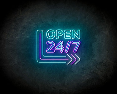 Open 24/7 neon sign - LED neonsign