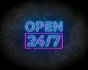 Open 24/7 Square neon sign - LED neonsign