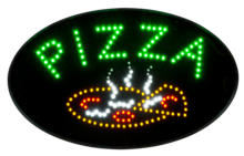 LED bord 'PIZZA' round 